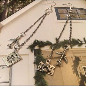 AMAZING travel airplane camera vacation earrings